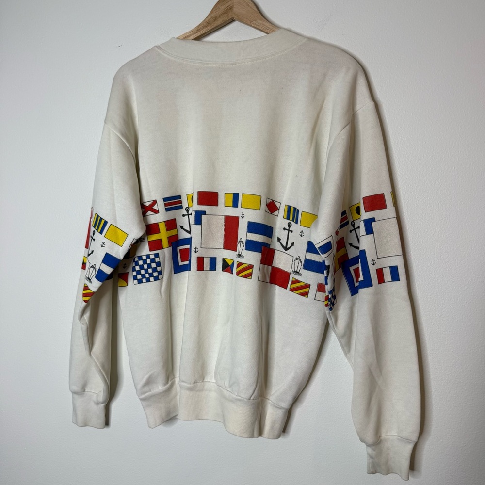 True Vintage Set Sail Curaçao Flag Crewneck Pullover size medium - Picture 3 of 10